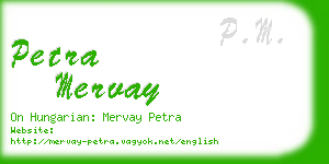 petra mervay business card